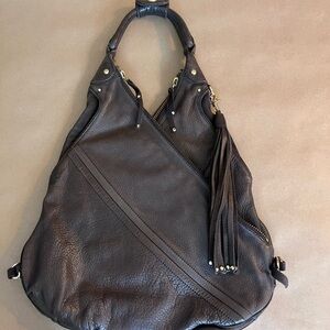 Botkier Chrystie Brown Genuine Leather Double Compartment Pockets Hobo Bag
